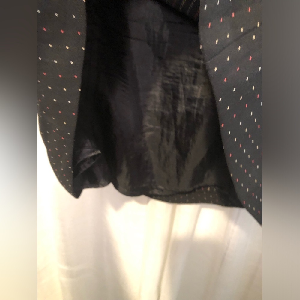 Dressbarn Black A-Line Skirt with Re and White Dots - Picture 8 of 8